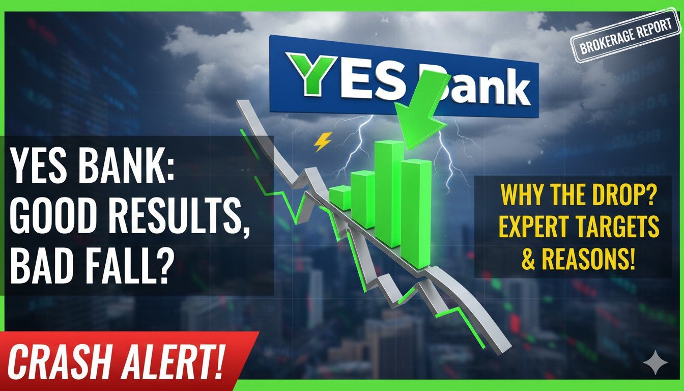 YES Bank के शेयरों में गिरावट दिखाती स्टॉक मार्केट ग्राफ