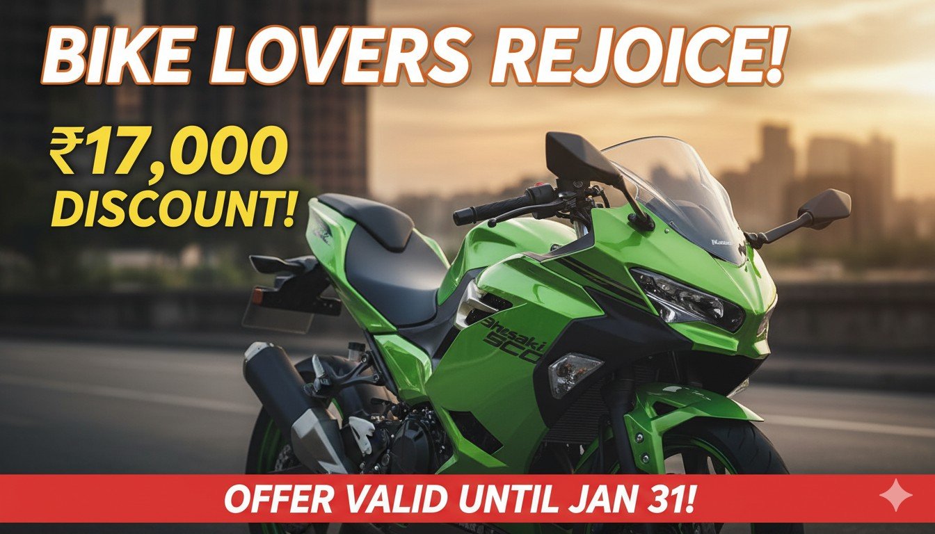 कावासाकी निंजा 500 बाइक की इमेज, लाल और काले कलर में स्पोर्टी डिजाइन के साथ।