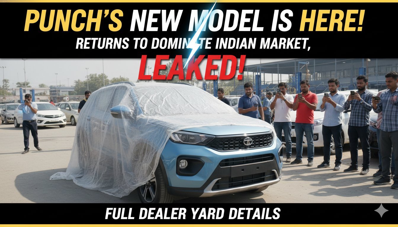 टाटा पंच फेसलिफ्ट 2026 मॉडल का लीक इमेज डीलर यार्ड से