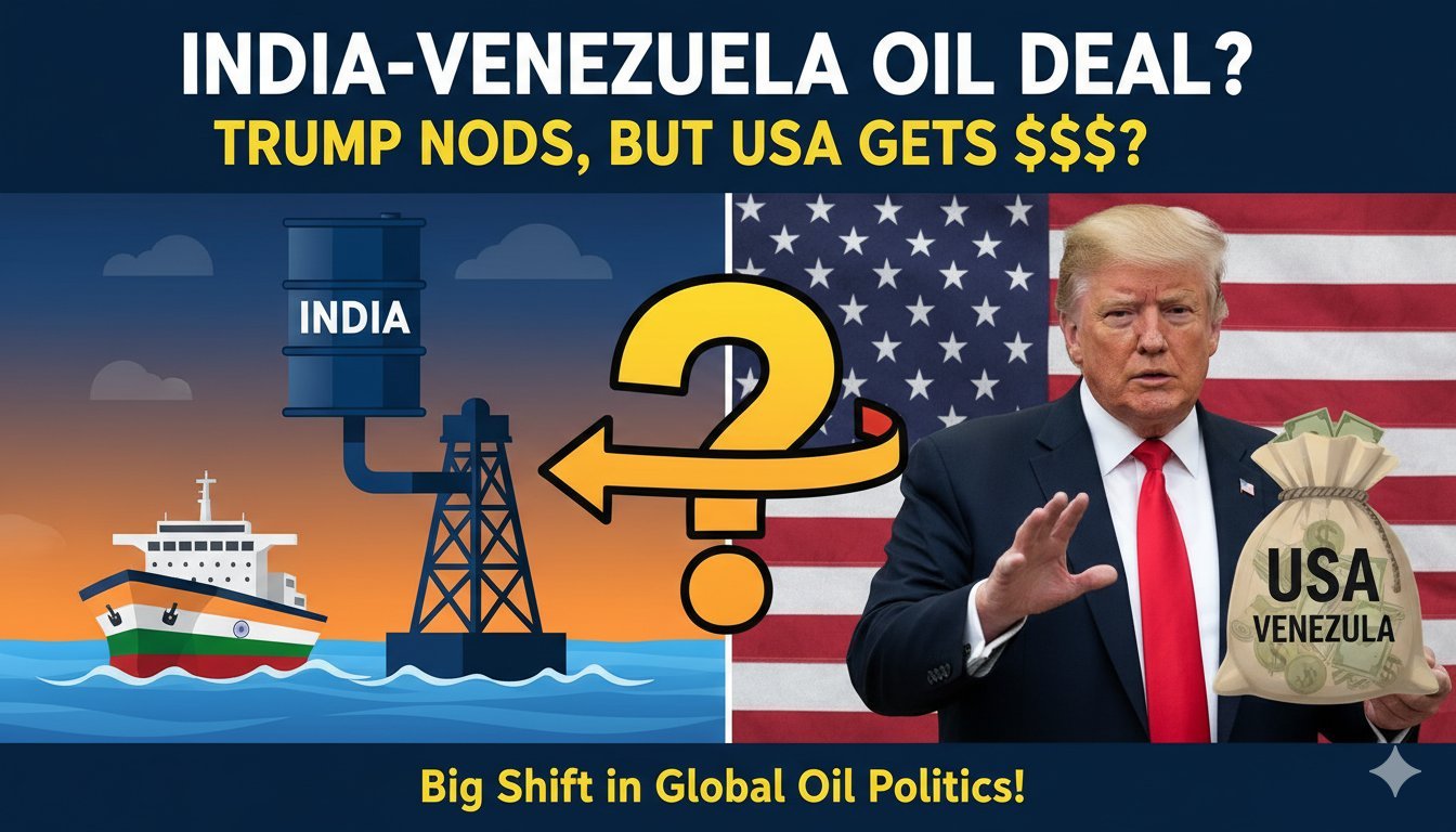 वेनेजुएला से तेल आयात पर ट्रंप का संकेत दिखाती छवि