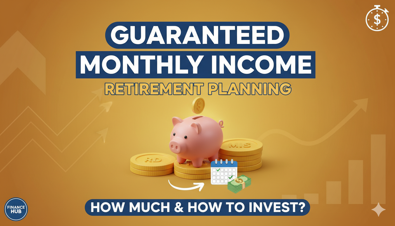 रिटायरमेंट प्लानिंग में RD, FD और MIS के माध्यम से मासिक आय की गणना दिखाता चार्ट