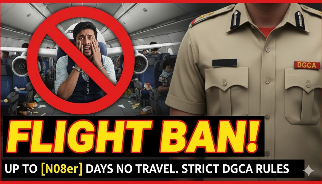 DGCA के नए नियमों के तहत फ्लाइट में उग्र व्यवहार पर 30 दिनों का बैन लग सकता है, हवाई सुरक्षा के लिए सख्त कदम