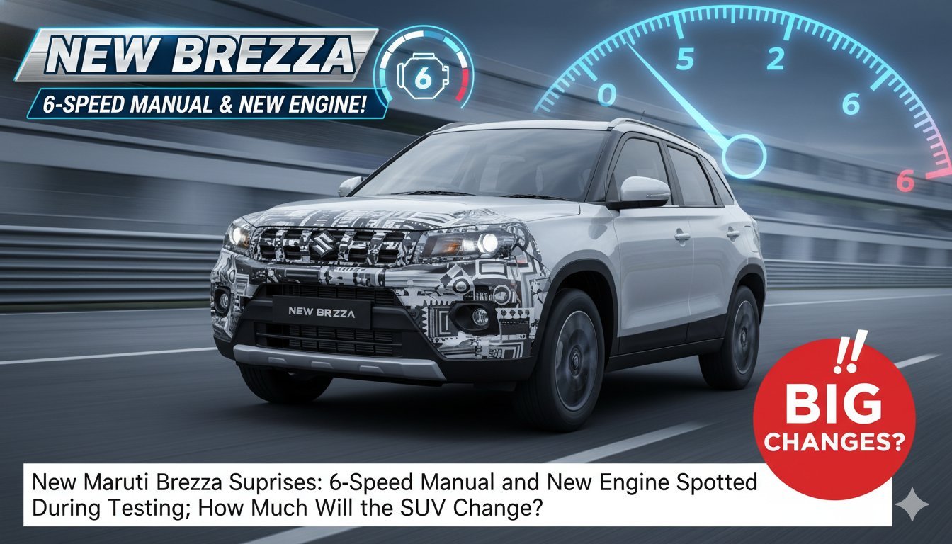 नई मारुति ब्रेजा फेसलिफ्ट टेस्टिंग के दौरान स्पाई हुई, 6-स्पीड मैनुअल गियरबॉक्स दिखा