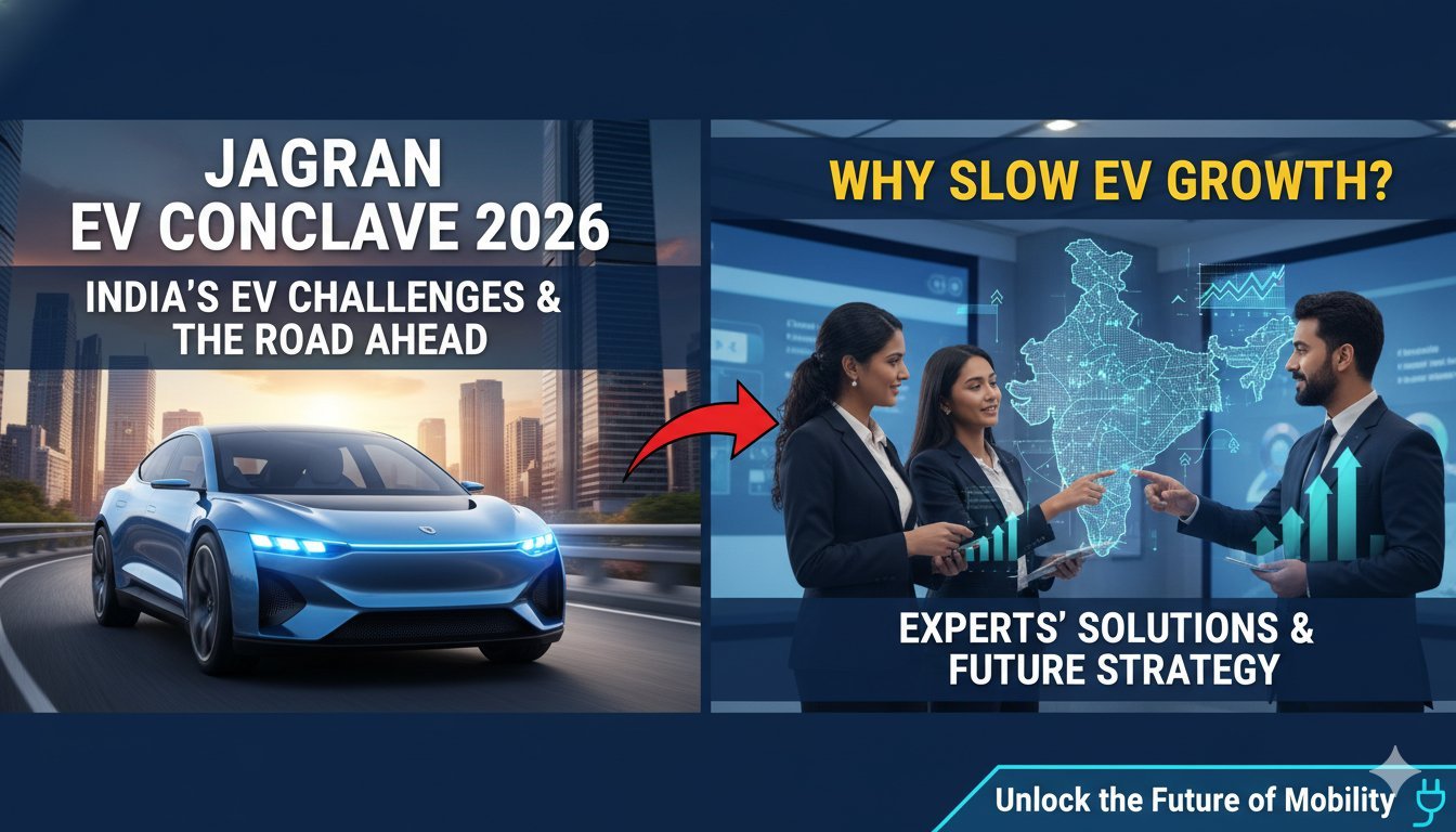 Alt Text for featured image : जगरण EV Conclave 2026 में एक्सपर्ट्स EV बिक्री की धीमी रफ्तार पर चर्चा करते हुए